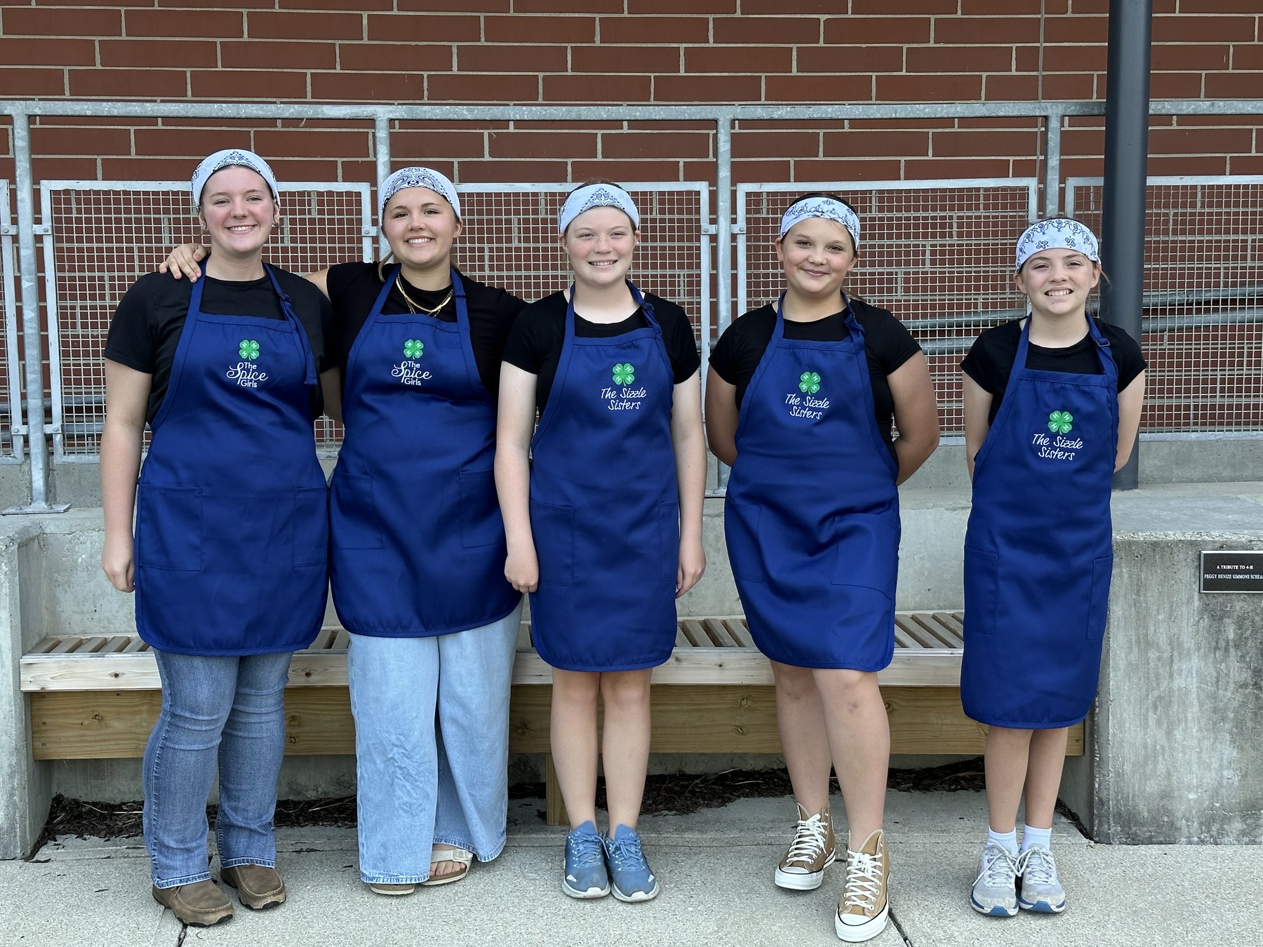 Winning Junior Team in matching blue 4-H aprons—Ohio Food Challenge